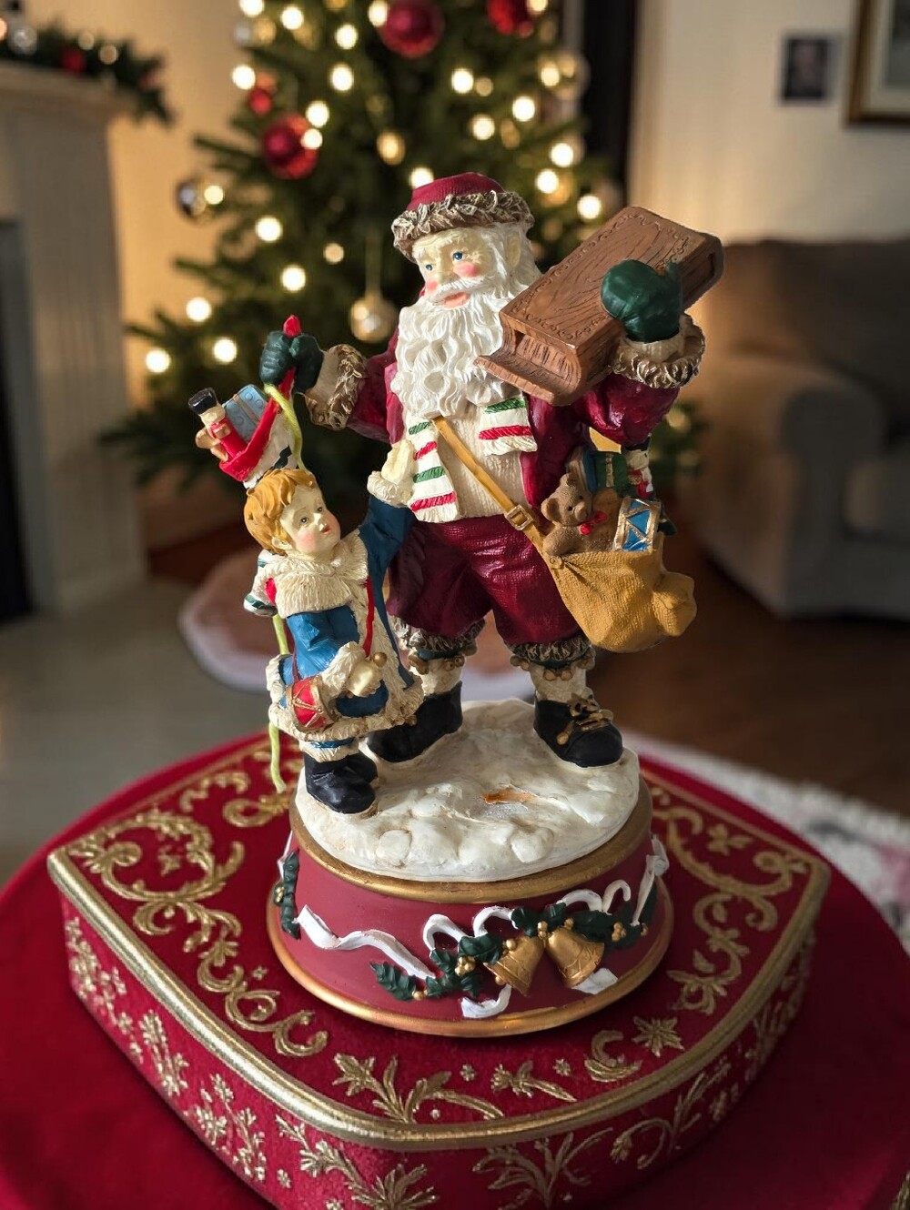 Red and White Santa Figurine Holiday Decor